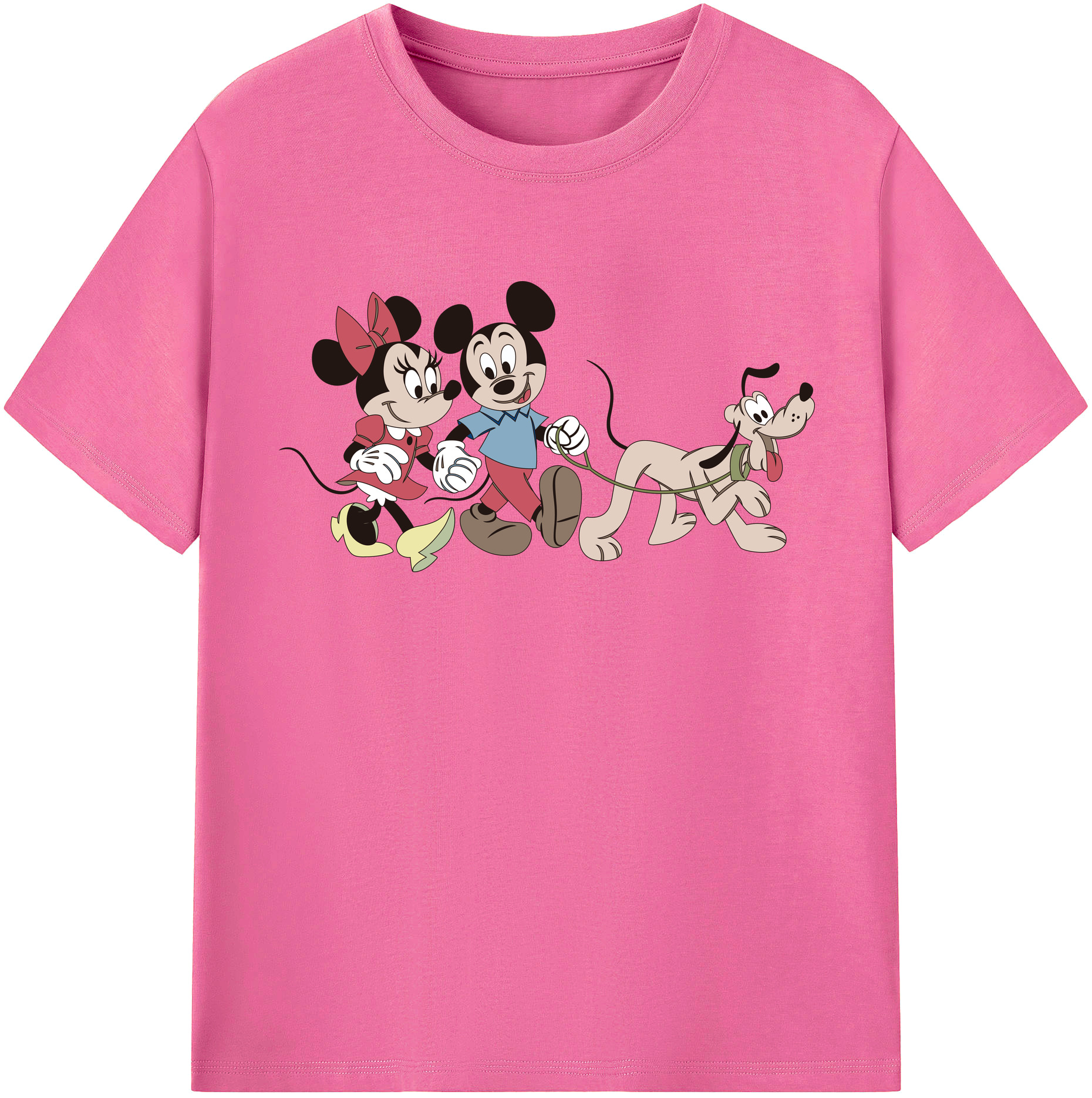 （画像用） ミッキーマウス Mickey Mouse レディースカジュアルプリントTシャツ（綿100％）